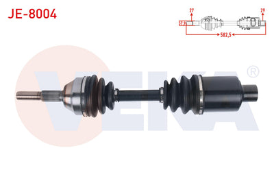 Veka JE-8004 Complete Axle Right Front Length 582,5mm Jeep Cherokee (Kj) 2.8 Crd-3.7 2001-2008