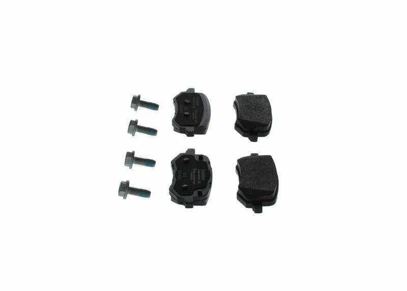bosch brake pad set 0986460049 front view, bosch brake pad specifications close-up BOSCH Brake Pad Set 0986460049 - Low-Metallic Material for Car Owners & Mechanics | 14.3mm Thick Bosch Brake Pad Set 0986460049 - Low-Metallic Material bosch, brake-pad, car-parts, automotive, mechanics, car-owners, braking-system, low-metallic, brake-replacement, ai-generated