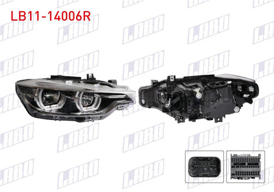 LABO LB11-14006R Headlight Right Led Chrome with Frame BMW 3 Series (F30 LCI) 2016-2019