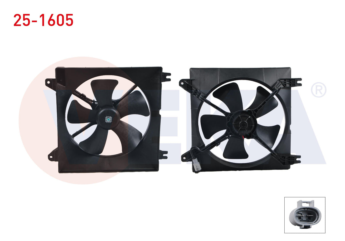 Veka 25-1605 Fan Motor Su Radiator with Shroud Chevrolet Lacetti (J200) 1.4i 16V 2006-2012