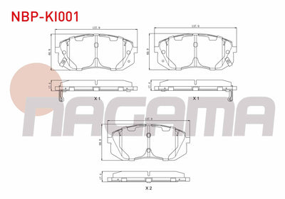 NAGAMA NBP-KI001 Brake Pad Front with Wear Indicator Cable Drilled Kia Sportage 1.6 GDI 2010-/ Sportage 2.0 CRDi 2010-/ Sportage 2.0 CRDi 2015-/ Sportage 1.6 GDI 2015-/ Hyundai Tucson 1.6 GDI 2015-/ Hyundai