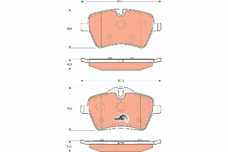TRW GDB1712 Brake Pad Front BMW 1 E87 Mini R50 R53 R56 Cooper S JCW Mini Cabrio R52 R57 01-15 — Brake Pads