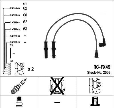 NGK 2506 Subaru Impreza 1.6 94--Spark Plug Cable Set — Coils & Plugs