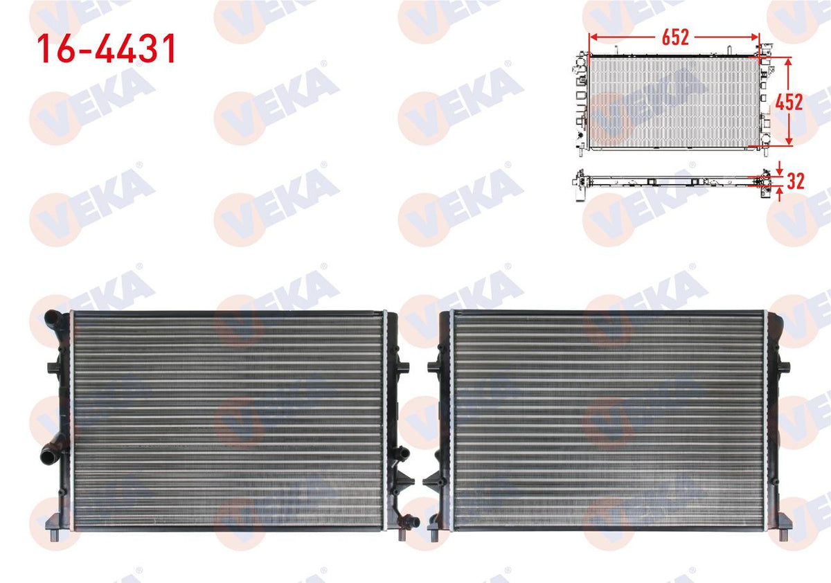 Veka 16-4431 Su Radiator Mechanical Volkswagen Golf VI (5K1) 1.2 TSI A-T / M-T Ac + /-2008-2013 — Radiators & Fans
