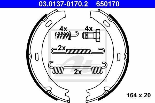 ATE 03.0137-0170.2 Parking Brake Shoe A Series W168 A160 A170 A190 A210 A Series W169 A160 A170 180 — Brake Cables & Hardware