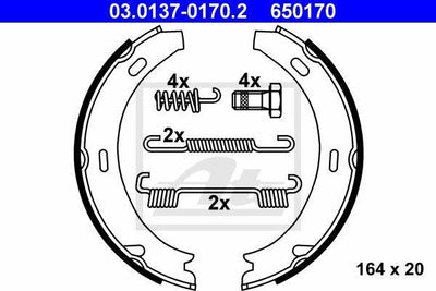 ATE 03.0137-0170.2 Parking Brake Shoe A Series W168 A160 A170 A190 A210 A Series W169 A160 A170 180 — Brake Cables & Hardware