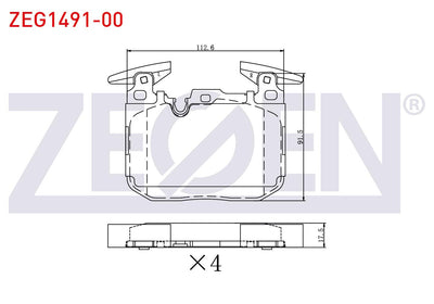 Zegen ZEG1491-00 Brake Pad Front BMW 3 Series (F30) 316 i-316 D-318 i-320 D-320 i 11-/ 1 Series (F20 — Brake Pads