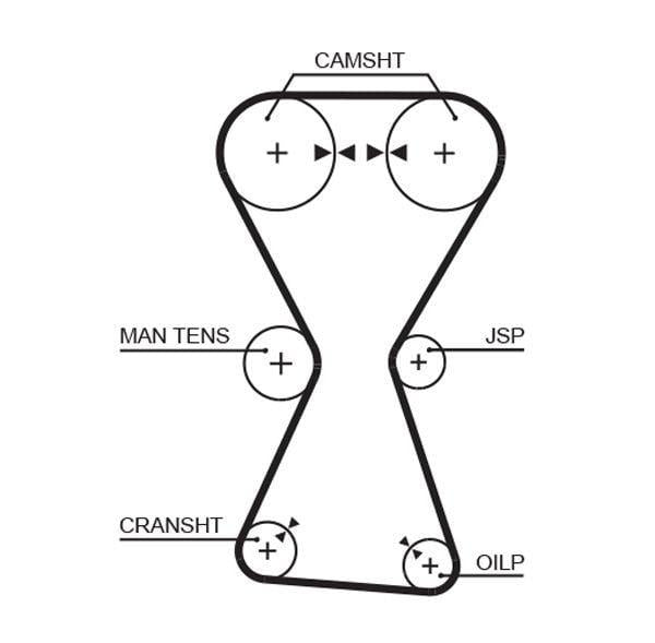 gates-timing-belt-5255xs-front-view, gates-timing-belt-5255xs-side-view GATES Timing Belt 5255XS - Durable HNBR Construction for Sonata 2.0 (1991-1998) | 57.4 in GATES Timing Belt for 1991-1998 Sonata 2.0 gates, timing-belt, sonata, car-parts, mechanics, automotive, car-maintenance, replacement-parts, hnbr, ai-generated