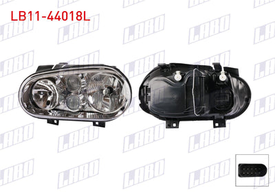 LABO LB11-44018L Headlight Left Fog Farlı with Motor Volkswagen Golf IV 1998 — Headlights