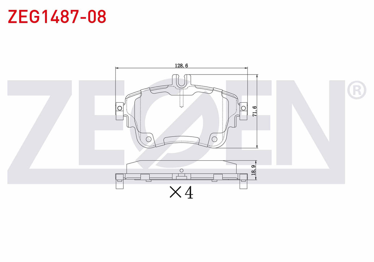 Zegen ZEG1487-08 Brake Pad Front Mercedes A Series (W176) A 180 2012-/ A 200 2012-/ B Series (W246) B 200 2011 — Brake Pads