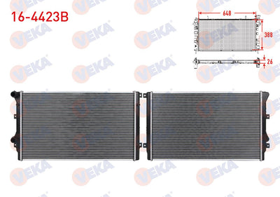 Veka 16-4423B Water Radiator Brazing Volkswagen Golf V (1K1) 1.9 TDI M-T 2003-2009 — Radiators & Fans