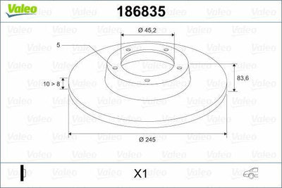 VALEO 186835 Brake Disc - VW A4 (1994-2001) — Brake Rotors & Drums