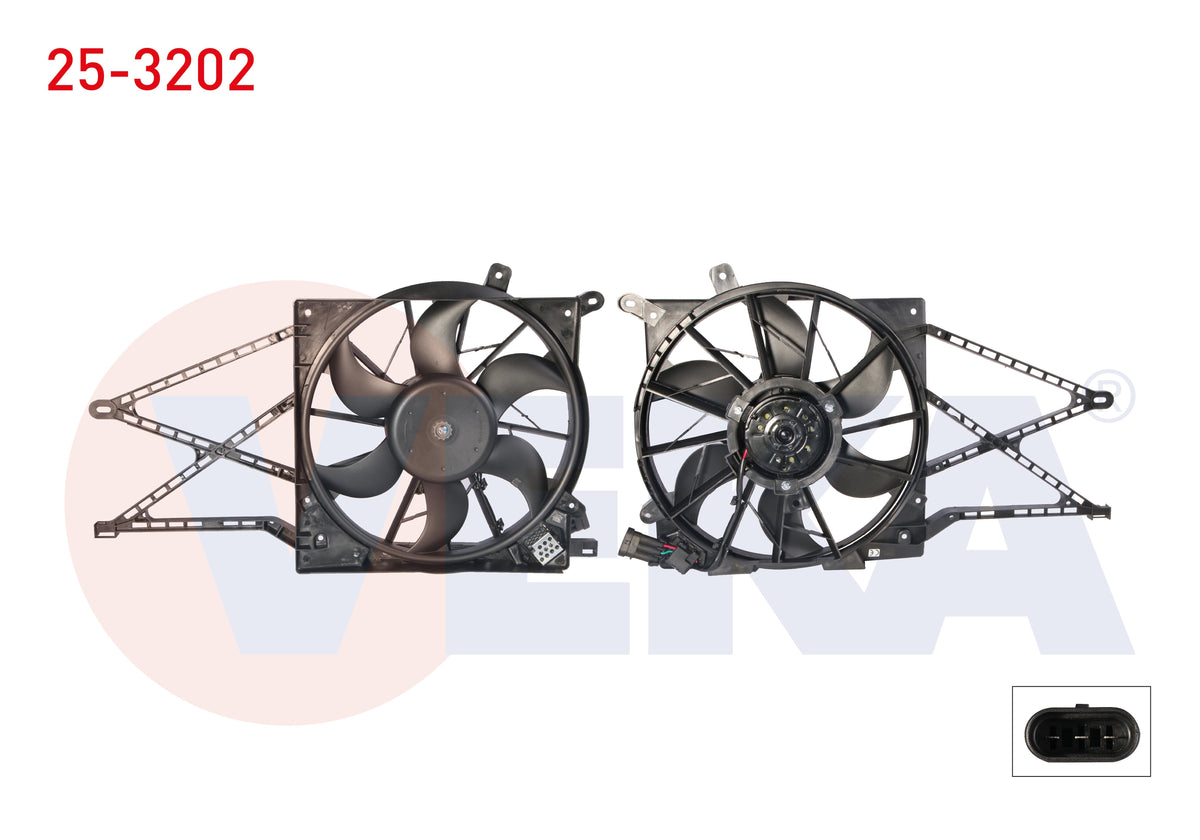 Veka 25-3202 Fan Motor Water Radiator Heated Opel Astra G (F69) 1.4 16V with Shroud Single 1998-2005