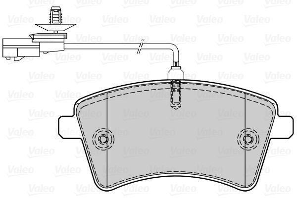 valeo 670354 front brake pad set for 2008 kangoo, rear view of valeo brake pads VALEO 670354 Brake Pads - Front Brake Pad Set for 2008 Kangoo | TRW System VALEO 670354 Brake Pads for 08 Kangoo valeo, brake-pads, 2008-kangoo, front-brake-pads, trw-system, car-parts, mechanics, automotive, braking-performance, ai-generated