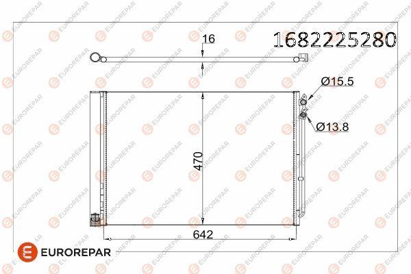 Eurorepar 1682225280 A/C Condenser F06-F07-F10-F11-F18-F12-F13-F01-F02 — Condensers & Evaporators