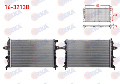 Veka 16-3213B Water Radiator Brazing Opel Astra G (F69) 1.4i 16V A-T 1998-2005 — Radiators & Fans