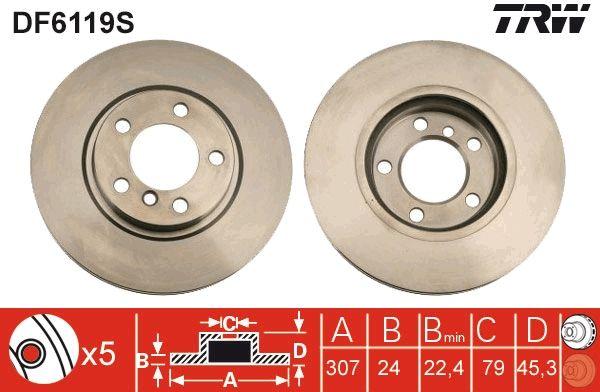 TRW DF6119S Brake Disc Front Mini R60 R61 — Brake Rotors & Drums