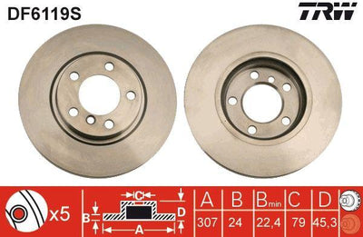 TRW DF6119S Brake Disc Front Mini R60 R61 — Brake Rotors & Drums