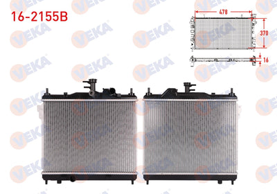 Veka 16-2155B Water Radiator Brazing Hyundai Getz (Tb) 1.5 CRDi 3 Cylinder M-T Ac + /-2002-2008 — Radiators & Fans
