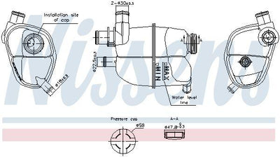 Nissens 996302 Expansion Tank Mercedes Smart — Hoses & Tanks
