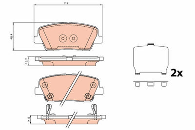 TRW GDB3624 Brake Pad Rear 10 > Sorento — Brake Pads