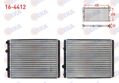 Veka 16-4412 Water Radiator Mechanical Volkswagen Polo (6N1) 1.0i Akp-AEE M-T 1994-1999 — Radiators & Fans