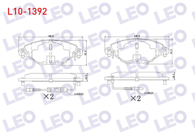 LEO L10-1392 Brake Pad Front with Connector Citroen C5 II 1.6 HDi 2004-2008 / C5 II (Rc) 2.0 2004-2008 / C5 II ( — Brake Pads