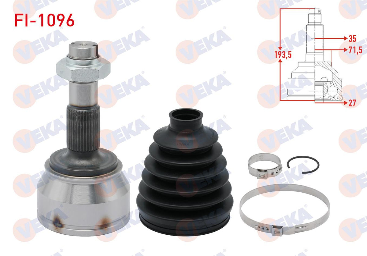 Veka FI-1096 CV Joint Left-Right Front Outer Fiat Ducato (250) 2.2 Mjt Dıstan with Piston Rings 35 — Axles, CV Joints & Boots