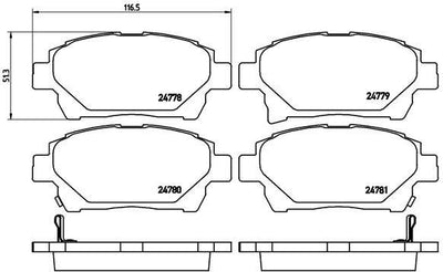 Brembo P83097 Brake Pad Front Low-Met Toyota — Brake Pads