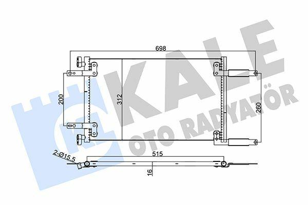 KALE AC Condenser 342850 - 01-Doblo 1.9D-1.6 — Condensers & Evaporators