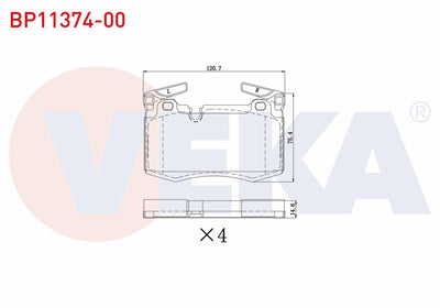 Veka BP11374-00 Brake Pad Front Mini (R56) Cooper 1.6 D 2006-2013 — Brake Pads