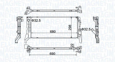 Magneti Marelli 350213202700 Water Radiator 2 F45-F46-X1 F49 Mini F54-F55-F57 B37-B47 14 — Radiators & Fans