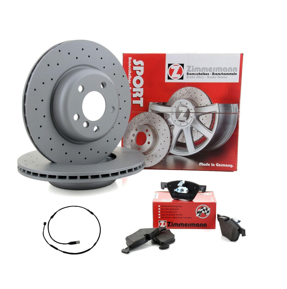 Zimmermann Bmw F10 Body 520d Front Brake Disc Ve Brake Pad Set Spor Drilled — Brake Pads