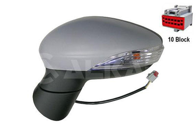 Alkar 6139362 Outer Rear View Mirror Left Electric Aspheric Heated Primed with Turn Signal 6 Pin — Tail, Signal & Reflectors
