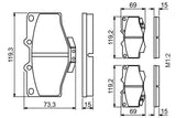 BOSCH 0986424268 Brake Pads - Low-Metallic Material