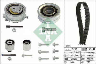 INA Timing Belt Kit 530055010 - Compatible with Golf VII, Jetta, TDI Engines — Belts