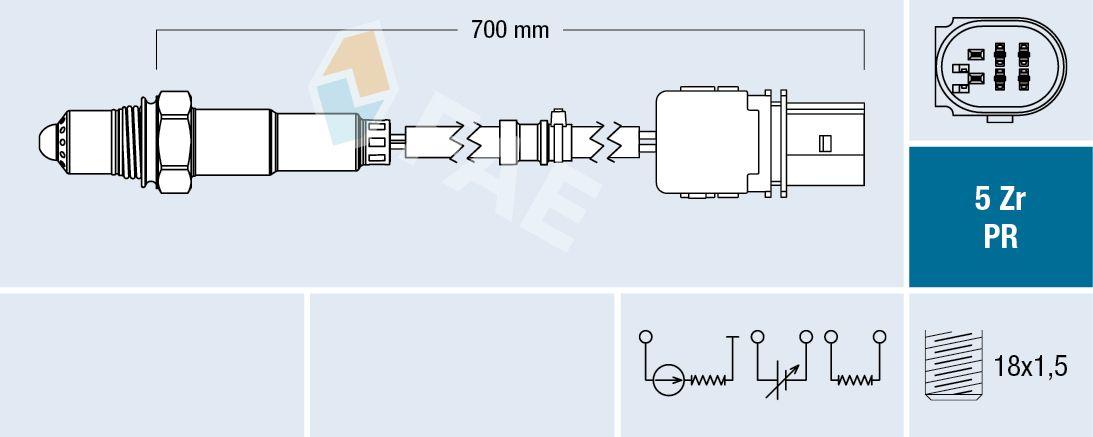 FAE 75158 Oxygen Sensor Katalitik Konvektör Rear Golf VI Fabia Octavia Rapid Roomster Yeti Jetta Polo A1 CBZA CBZB 1.2 TSI