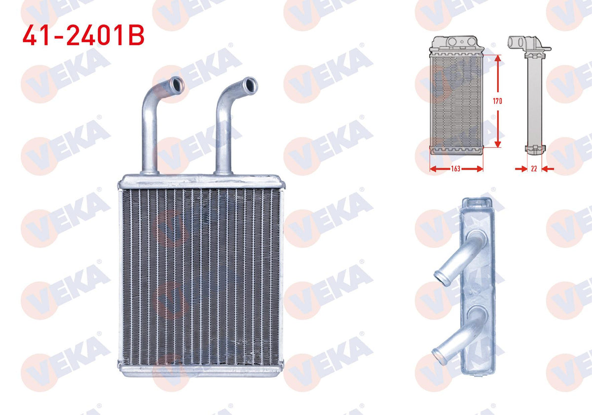 Veka 41-2401B Heater Core Brazing Kia Pregio (Tb) 2.7 D 1997-2002 — Heater & Blower