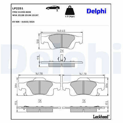 Delphi LP2251 Brake Pad — Brake Pads