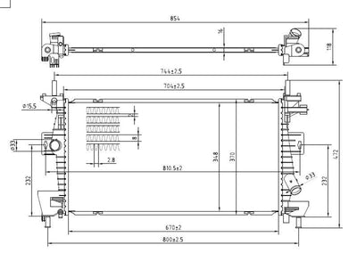 MGA 80488 Water Radiator Brazing (Ford: Focus C-Max 1.6 Gasoline 2011-2019) — Radiators & Fans
