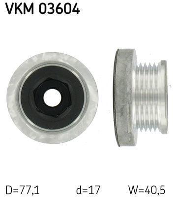 SKF VKM03604 Alternator Pulley - Compatible with Renault Clio II, Clio Symbol and 3 more models — Starting & Charging