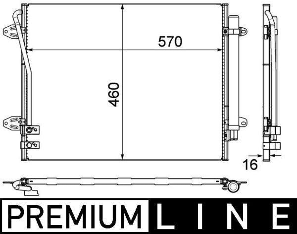 MAHLE AC734000P - Car A/C Condenser for 2008 Passat and CC 1.8T/2.0T — Condensers & Evaporators
