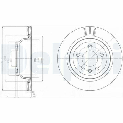 Delphi BG3894 Disc Brake - Premium Ventilated Design for T.Porter, T5, Touareg — Brake Rotors & Drums