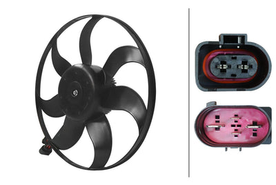 Hella 8EW366420-131 Fan Motor (Large Olan 300W 363mm) Caddy 04 > 11 Eos 06 > 11 Golf V VI 04 > 13 — Motors, Pumps & Antennas