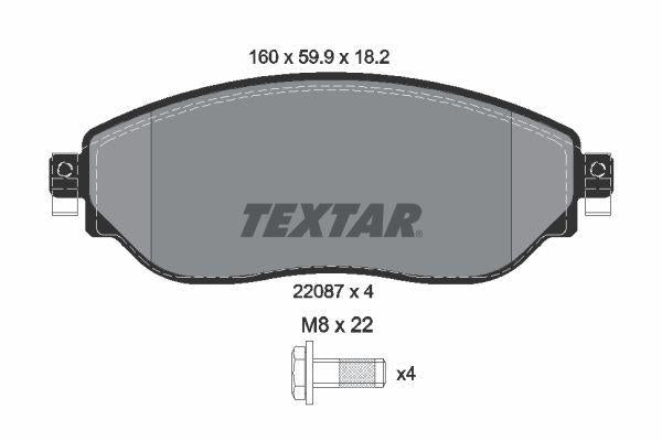 TEXTAR Brake Pads 2208701 - Front Set for Opel Vivaro B / Traffic III