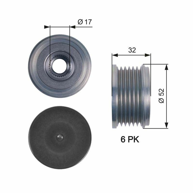 GATES OAP7140 Alternator Pulley - Bosch Compatible — Starting & Charging