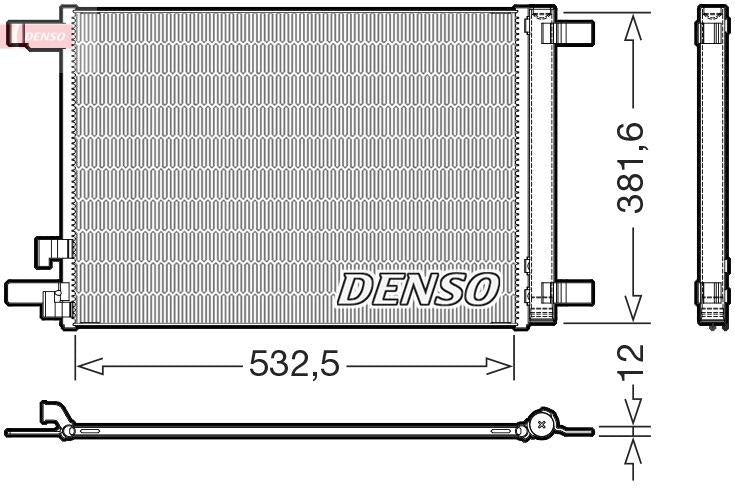 Denso DCN02048 VW Kondenser Golf 14-Passat 14-Audi A3 13-Seat Leon 123-Skoda Octavı 12-Al / Al — Condensers & Evaporators