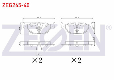 Zegen ZEG265-40 Brake Pad Rear BMW 3 Series (E36) 318 i 1990-1998 / (E36) 320 i 1990-1998 / (E36) 325 i 1990-199 — Brake Pads