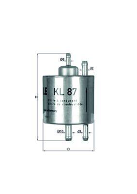 Mahle KL87 Fuel Filter Mercedes Vaneo 16 02 A 190 99 / 04 — Fuel Delivery