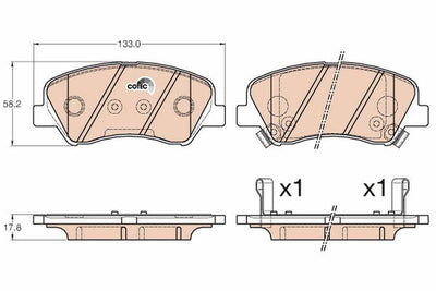 TRW GDB3548 Brake Pad Brake Front Hyundai Accent Blue i20 12-14 H350 Kia Rio Cerato 09-13 — Brake Pads